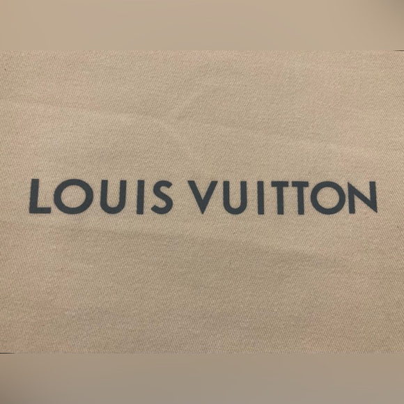Louis Vuitton Beige Dust Bag Blue Drawstring Blue/Gray Letters 9 1/4” x 14 1/2” - Picture 4 of 10